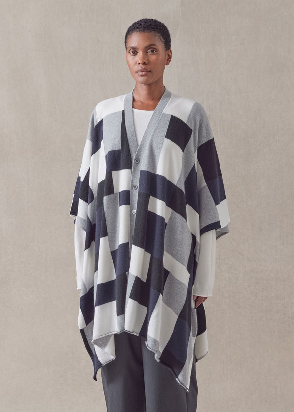 Eskandar Cashmere Extra Wide Sleeveless Cardigan Tabard - Long Plus