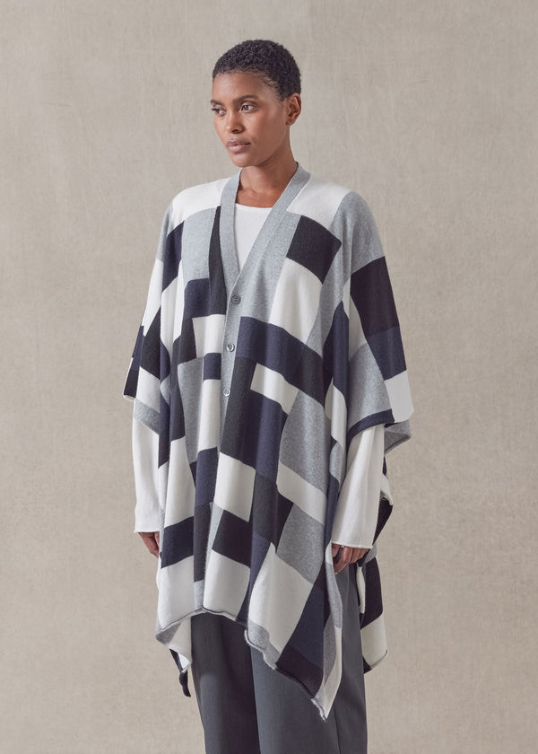 Eskandar Cashmere Extra Wide Sleeveless Cardigan Tabard - Long Plus