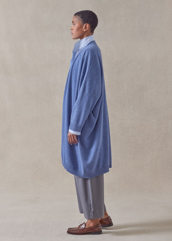Eskandar Cashmere Extra Wide V-neck Cardigan - Very Long
