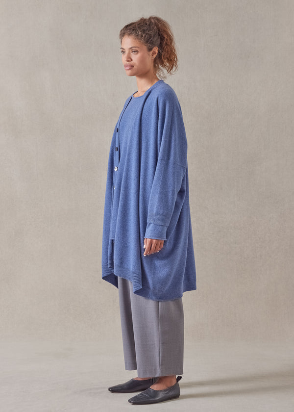 Eskandar Cashmere Extra Wide V-neck Cardigan - Very Long