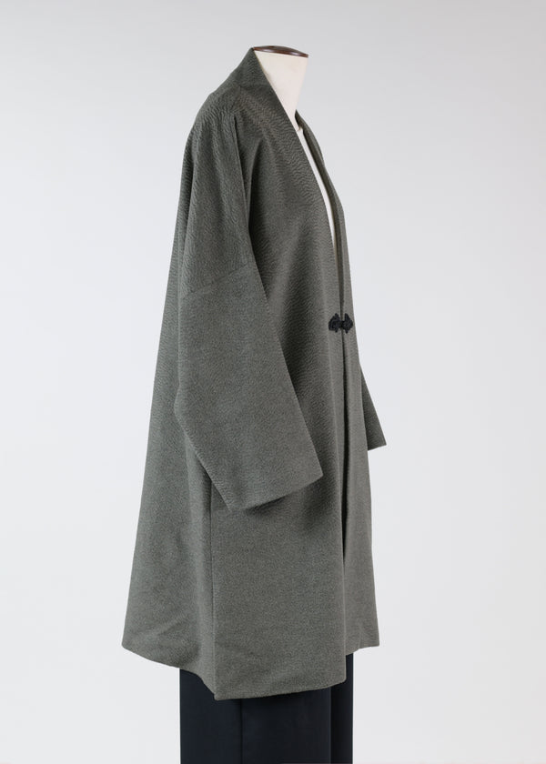 Eskandar Cashmere Imperial Open Coat With Fancy Closure - Very Long