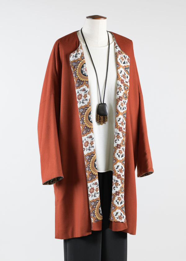 eskandar cashmere imperial round neck coat - very long