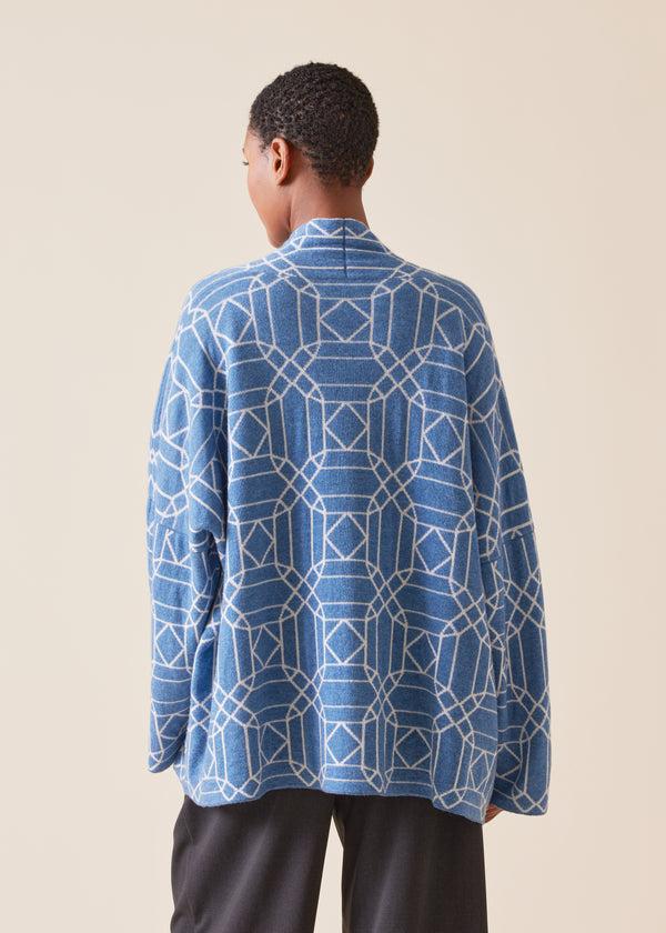 Eskandar Cashmere Knitted Scrunch Shawl Collar Cardigan - Mid