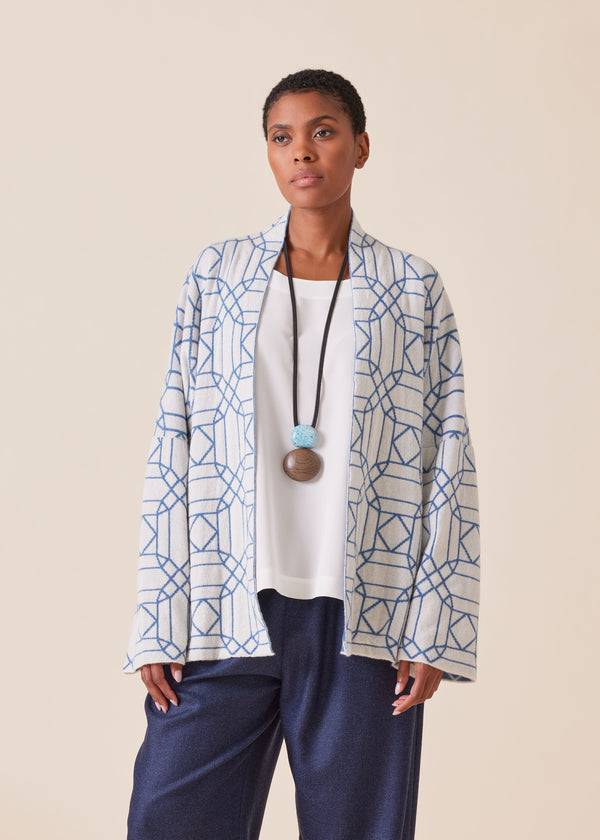 eskandar cashmere knitted scrunch shawl collar cardigan - mid