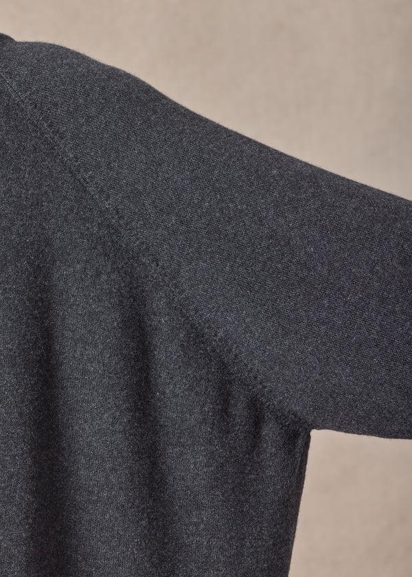 Eskandar Cashmere Raglan Sleeve Scrunch Neck Sweater - Long