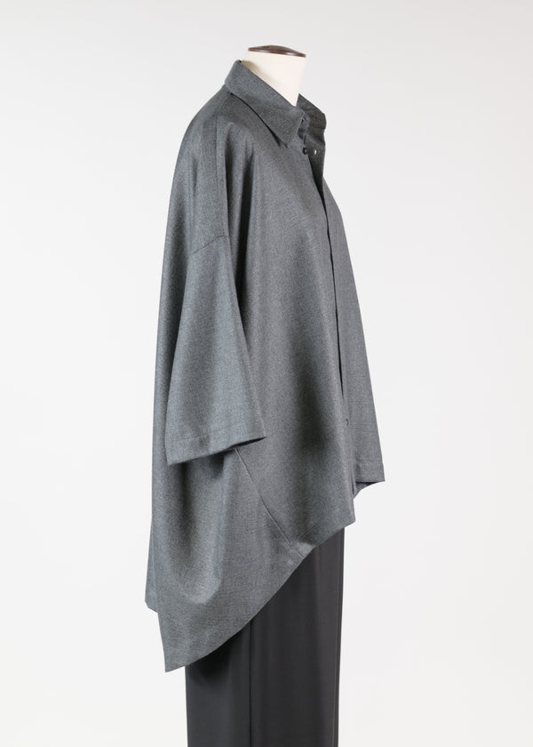 Eskandar Cashmere Sflb Short Sleeve Shirt With Collar -mid Plus