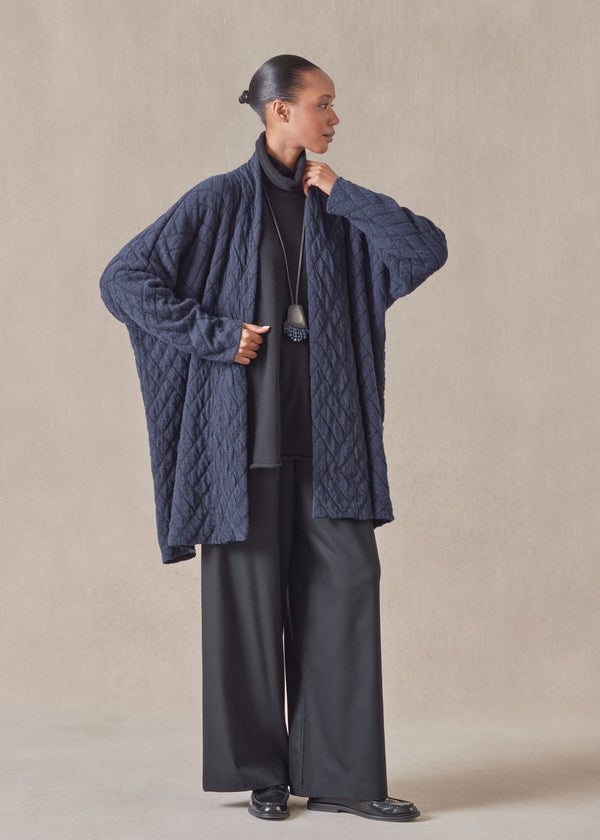 Eskandar Cashmere Shawl Collar Knit Cardigan - Long Plus