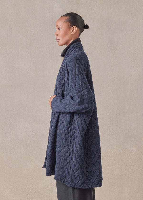 Eskandar Cashmere Shawl Collar Knit Cardigan - Long Plus