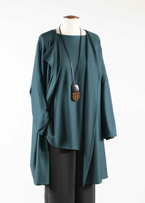 Eskandar Cashmere Silk Mix Extra Wide Slim Sleeve Jacket - Long Plus