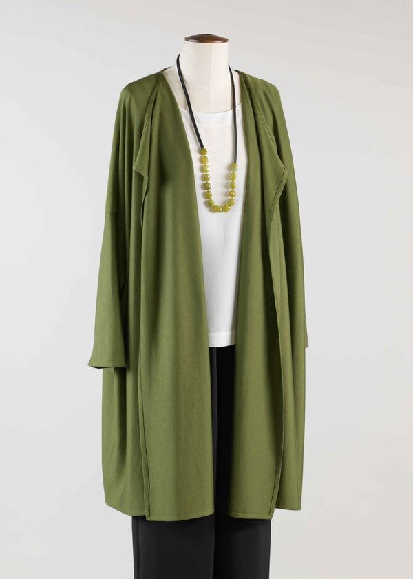 eskandar cashmere silk mix extra wide slim sleeve jacket - long plus