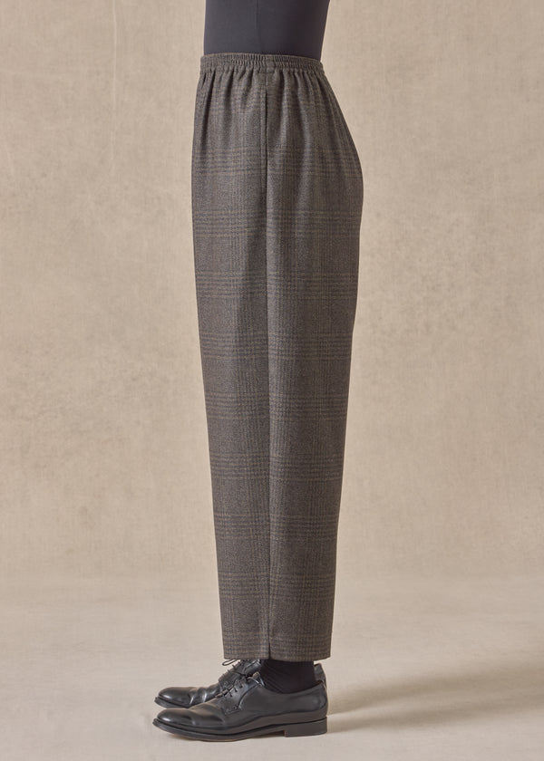 Eskandar Cashmere Silk Mix Longer Japanese Trouser With Ankle Slits