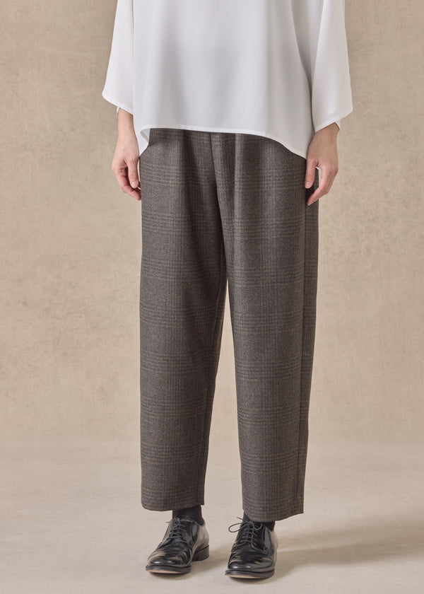 eskandar cashmere silk mix longer japanese trouser with ankle slits