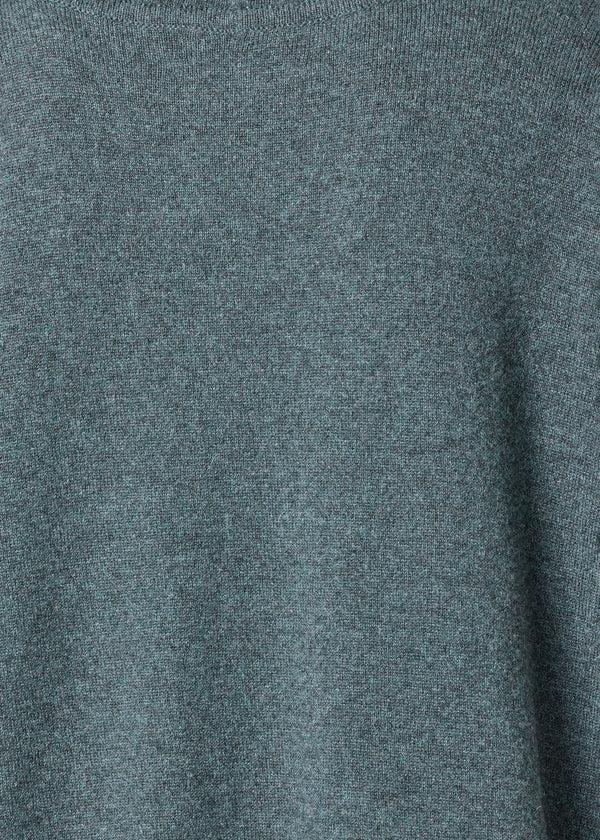 Eskandar Cashmere Slim Sleeve Raw Edge Scrunch Neck - Mid Plus