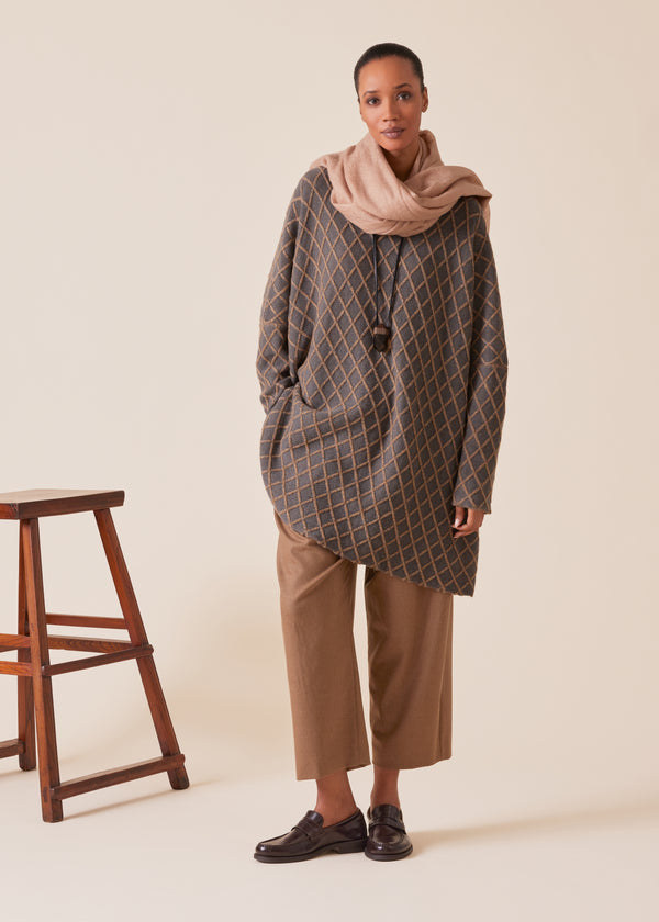 Eskandar Cashmere Square Slim Sleeve Sweater - Long Plus