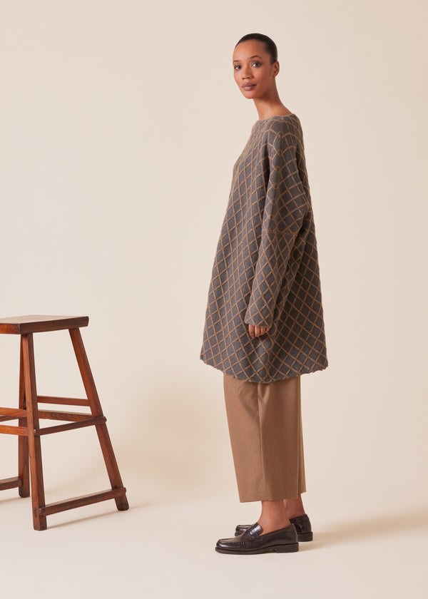 Eskandar Cashmere Square Slim Sleeve Sweater - Long Plus