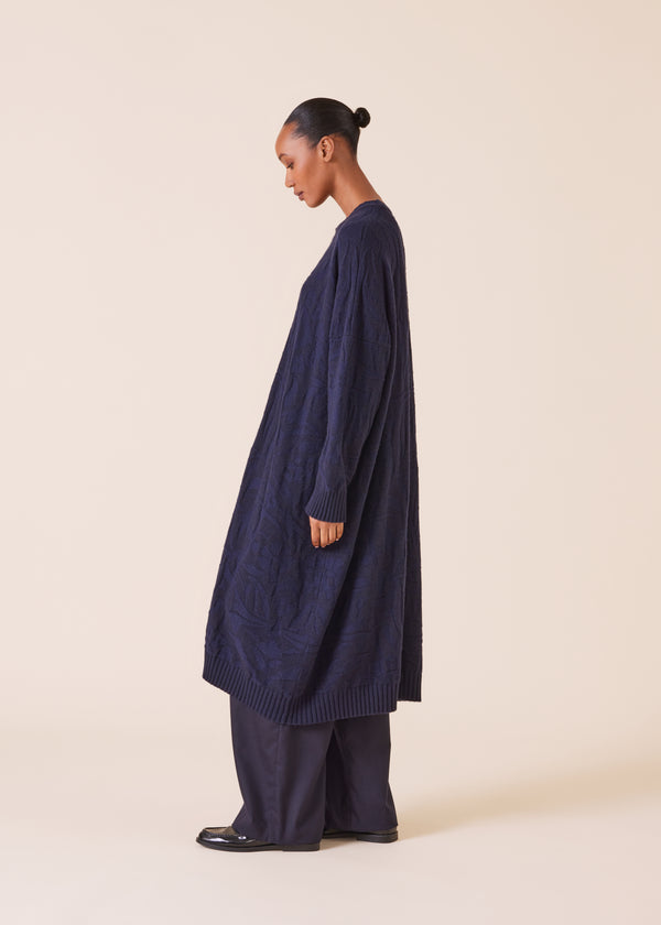 Eskandar Cashmere Wide A-line Round Neck Knit Dress