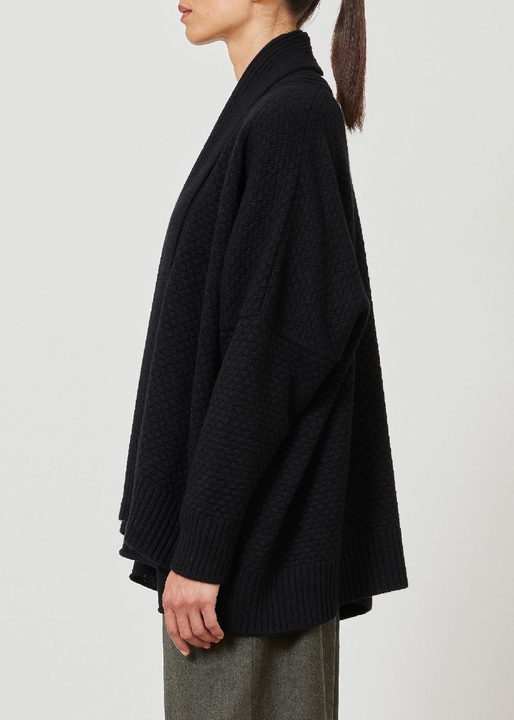 Eskandar Cashmere Wide Shawl Collar Knit Cardigan - Long