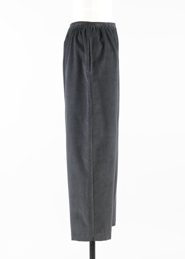 Eskandar Cotton Cashmere Mix Longer Japanese Trouser With Ankle Slits