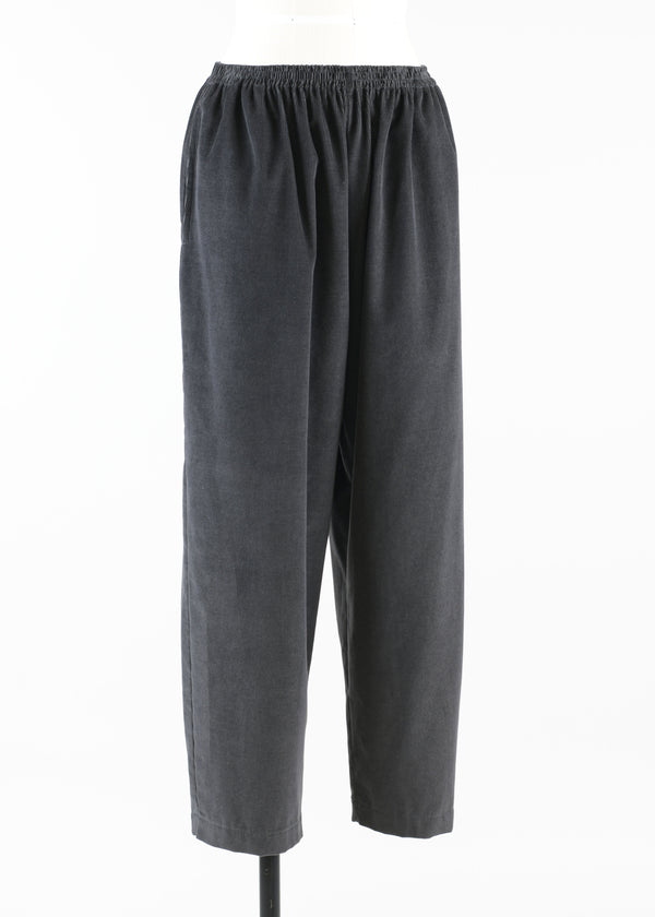 eskandar cotton cashmere mix longer japanese trouser with ankle slits