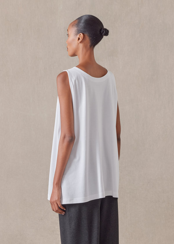 Eskandar Cotton Jersey A-line Round Neck Shell - Long