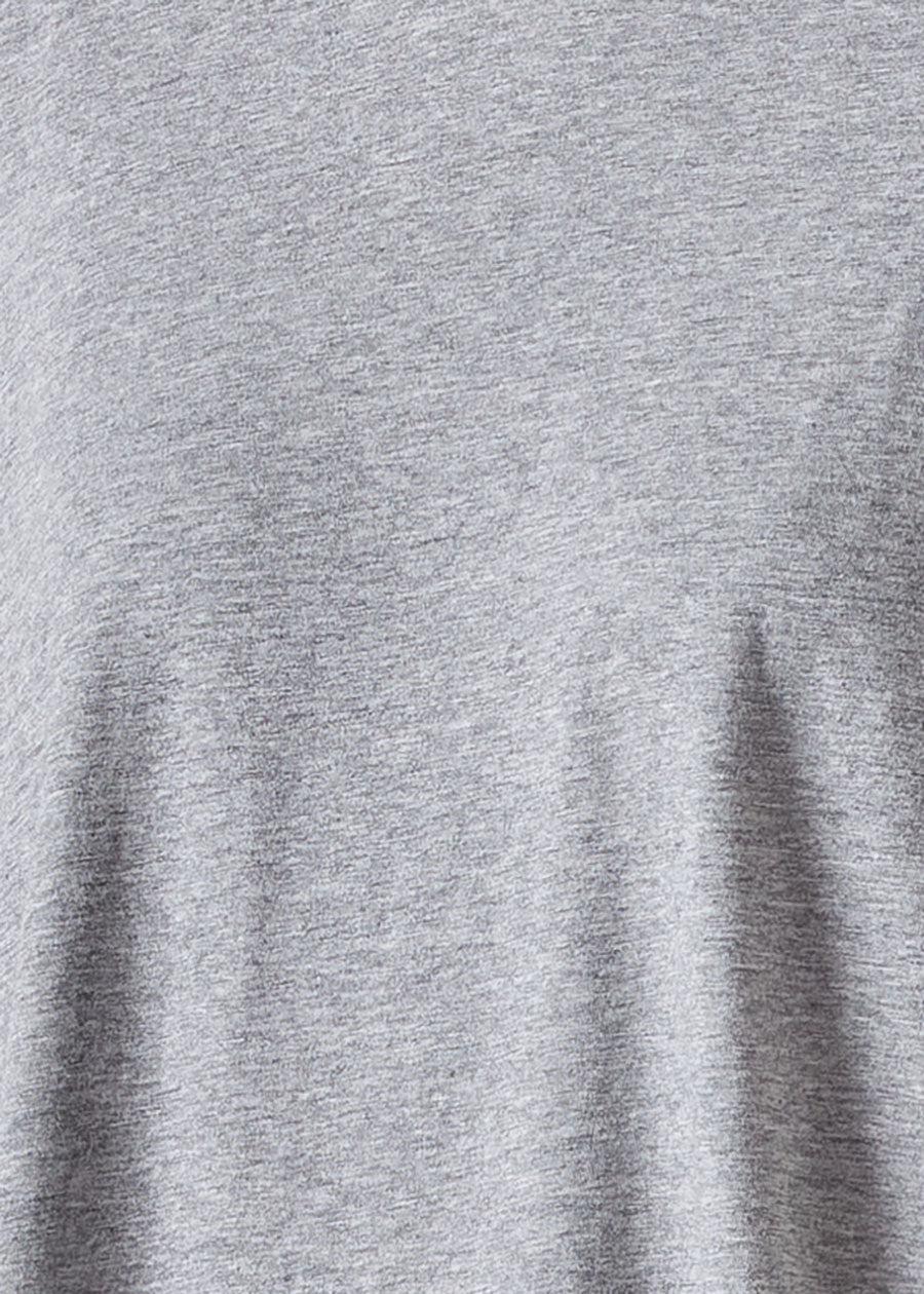 Eskandar Cotton Jersey Long Sleeve Double Edge Scoop Neck T-shirt - Mid Plus