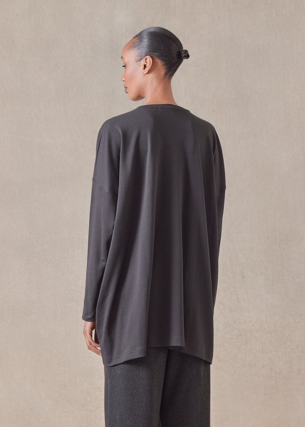 Eskandar Cotton Jersey Long Sleeve Round Neck T-shirt - Long