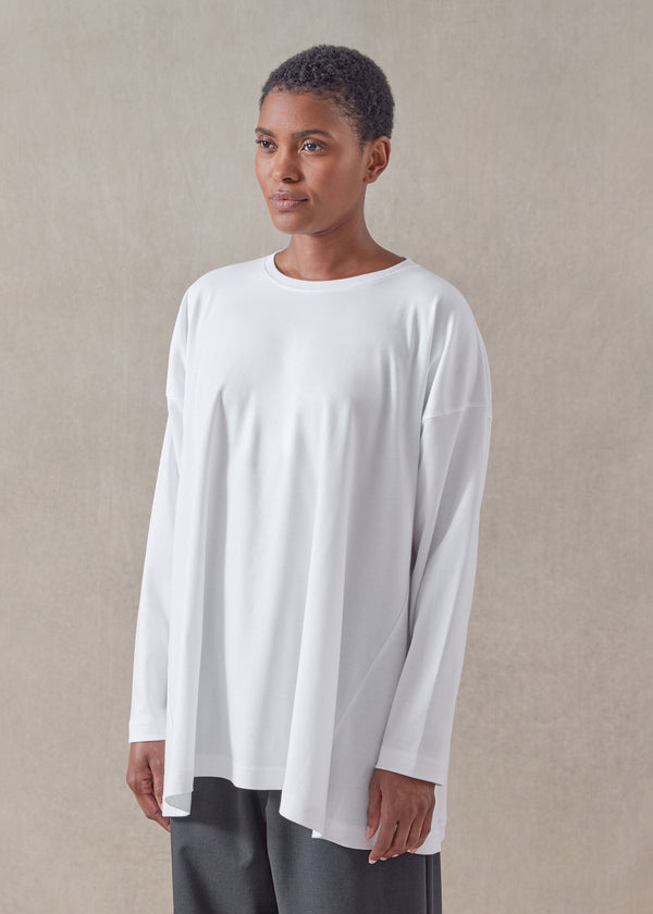 Eskandar Cotton Jersey Long Sleeve Round Neck T-shirt - Long