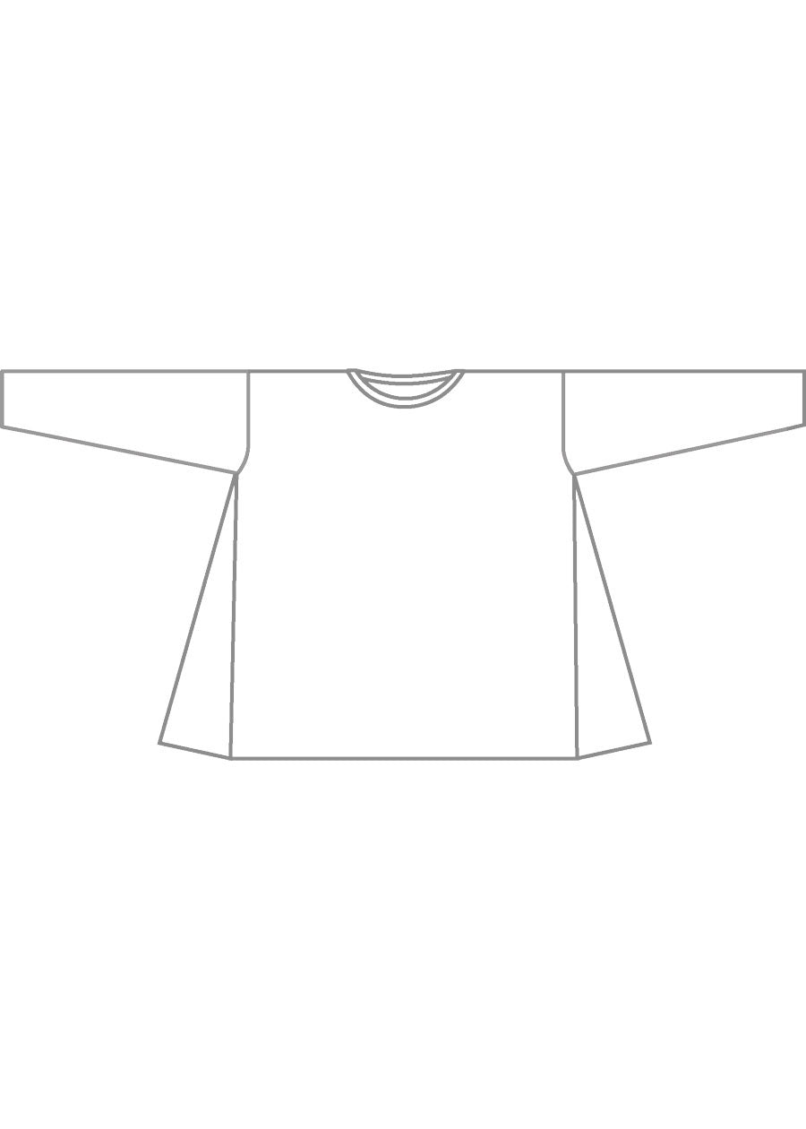 Eskandar Cotton Jersey Side Panelled Round Neck T-shirt - Mid Plus