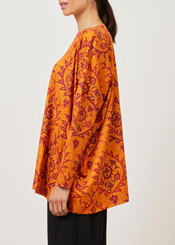 Eskandar Cotton Jersey Wide Slim Sleeve Slash Neck Jersey T-shirt - Long