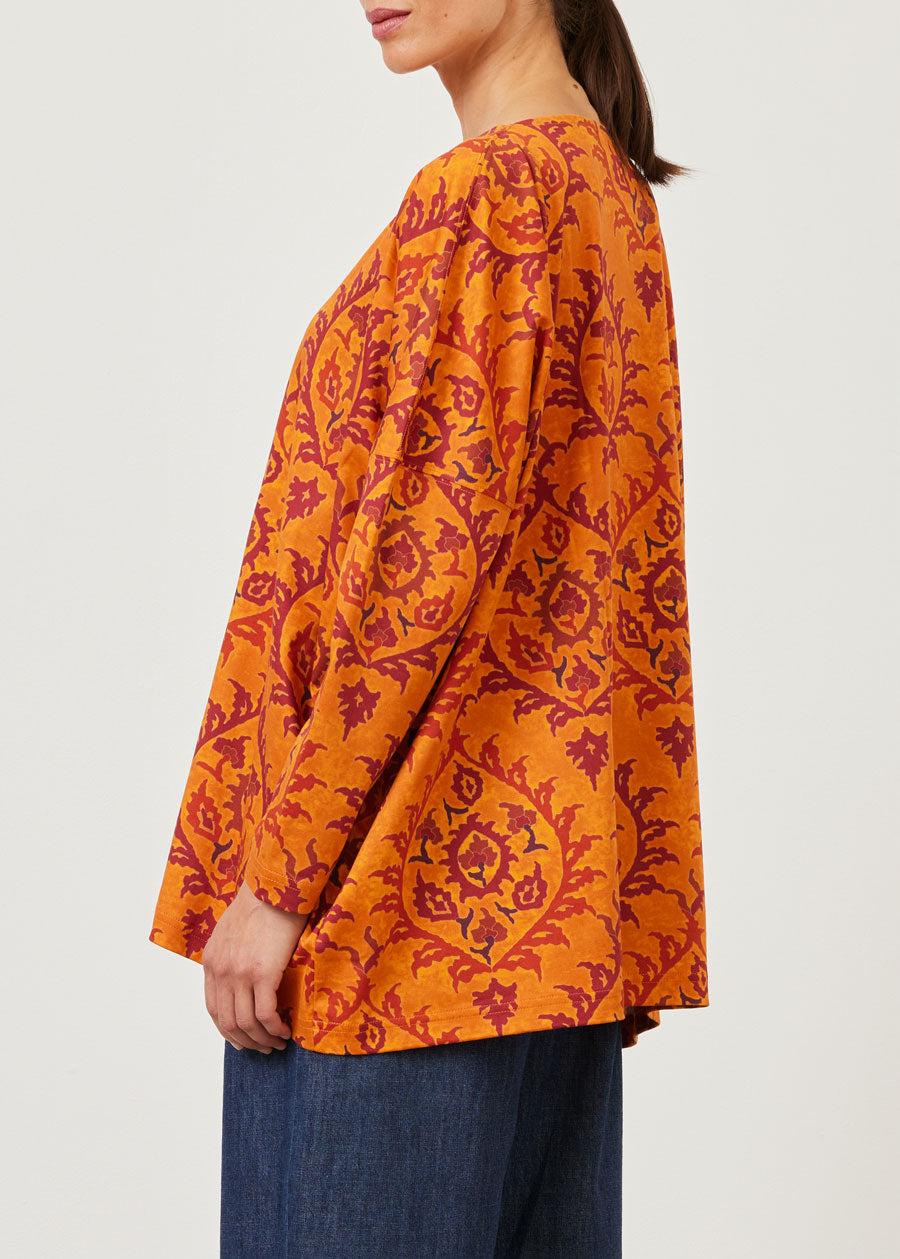 Eskandar Cotton Jersey Wide Slim Sleeve Slash Neck Jersey T-shirt - Long