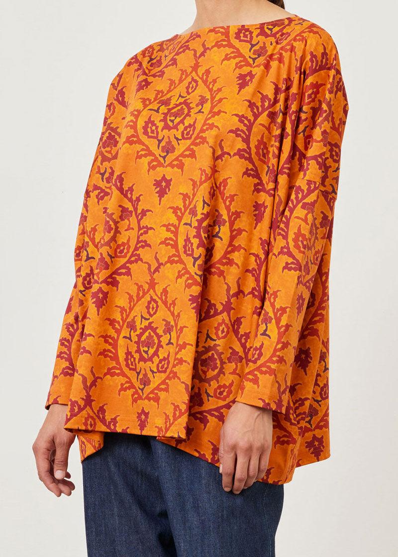 eskandar cotton jersey wide slim sleeve slash neck jersey t-shirt - long