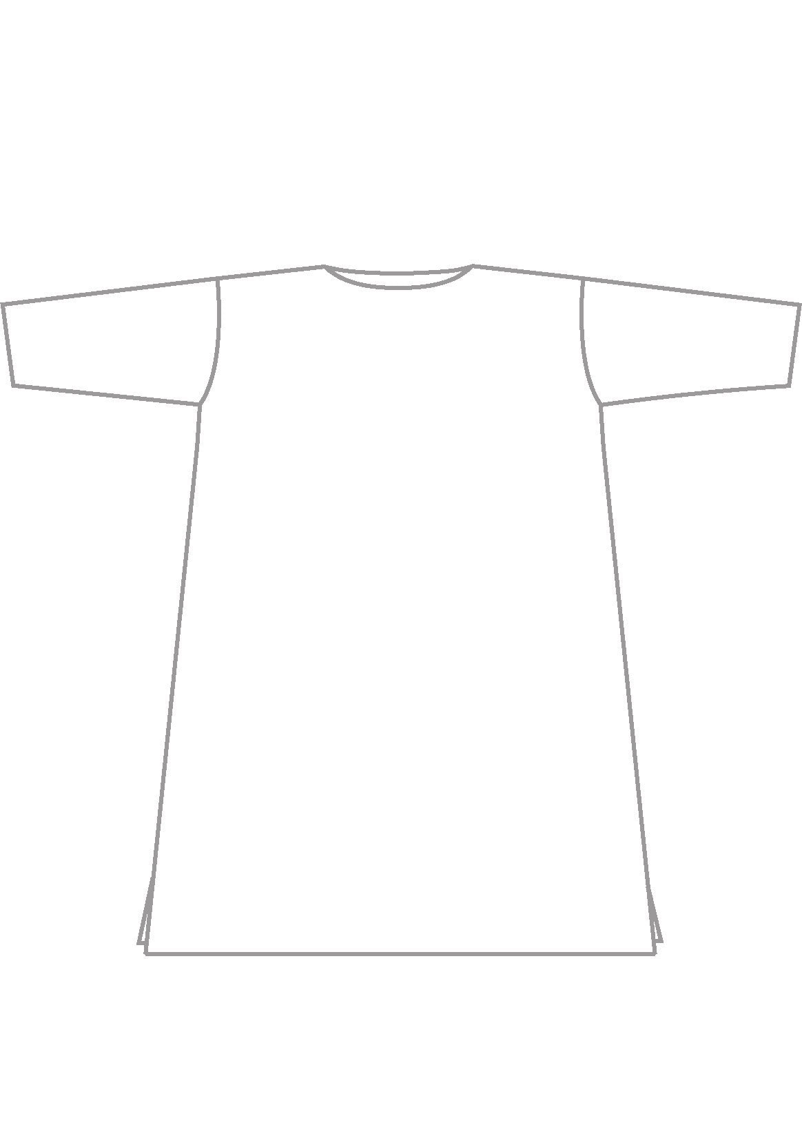 Eskandar Cotton Linen Mix Wide A-line Scoop Neck Dress