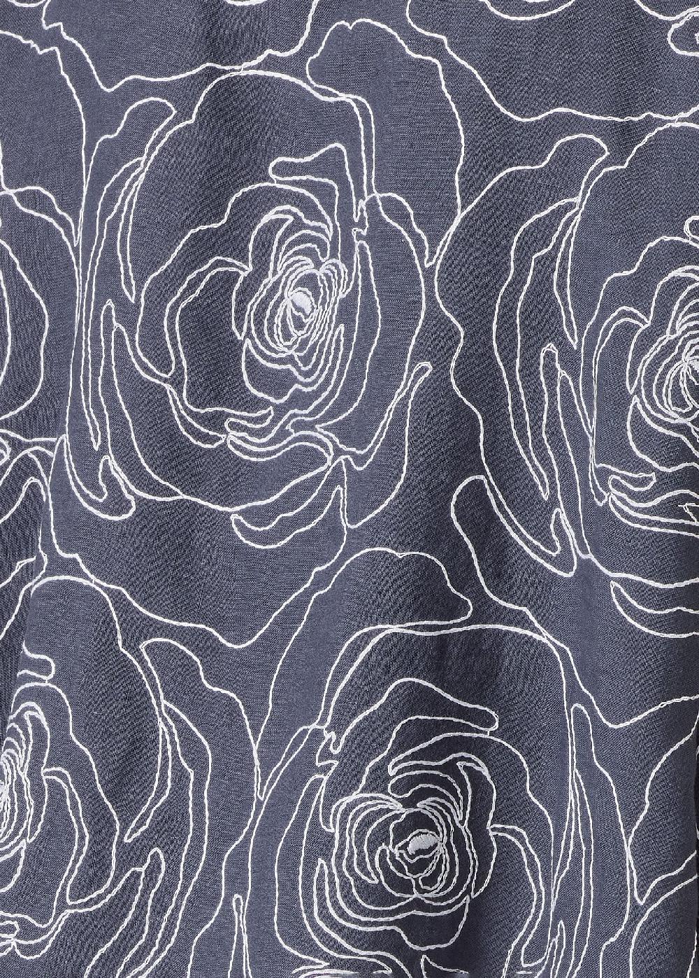 Eskandar Cotton Linen Mix Wide A-line Scoop Neck Dress