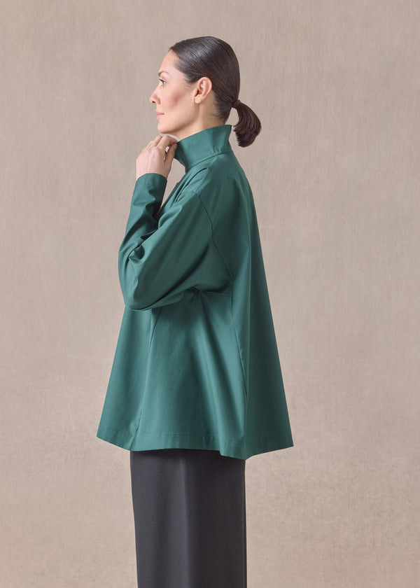 Eskandar Cotton Side Panelled Two Collar Shirt - Mid Plus