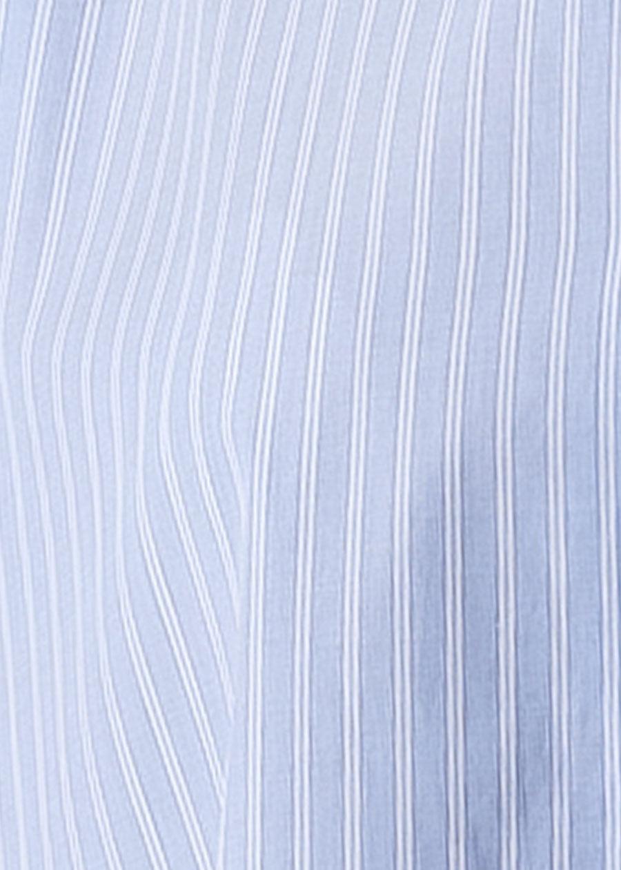 Eskandar Cotton Slim A-line Double Stand Collar Shirt With Stepped Insert - Long