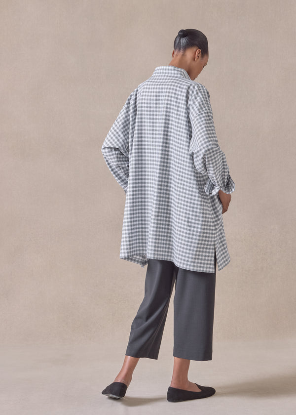 Eskandar Cotton Wide A-line Artists Smock - Long Plus