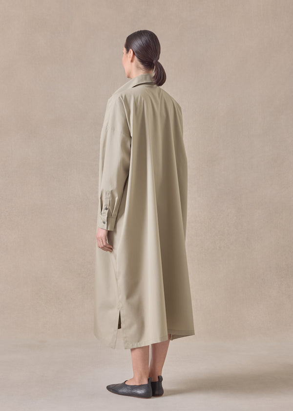 Eskandar Cotton Wide A-line Shirt Dress With Collar
