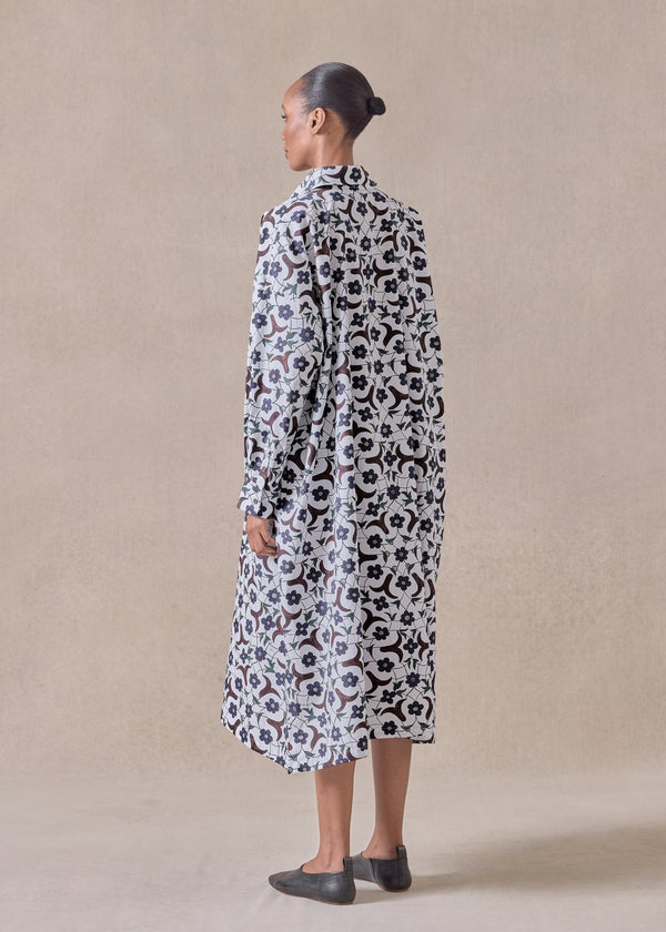 Eskandar Cotton Wide A-line Shirt Dress With Collar