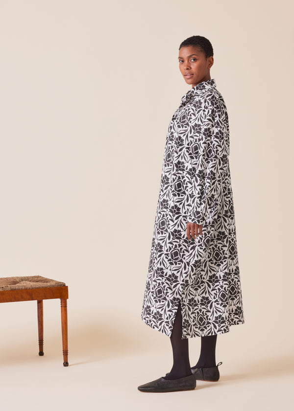 Eskandar Cotton Wide A-line Shirt Dress With Collar