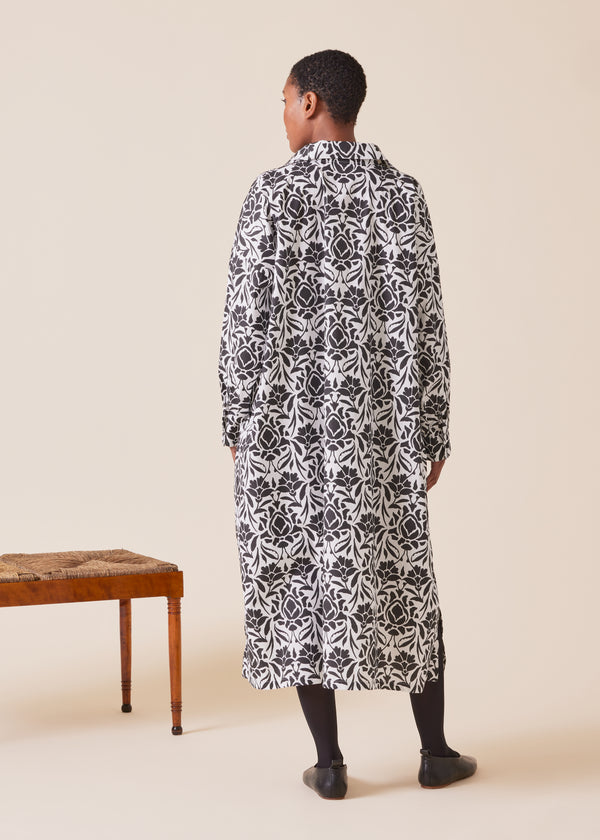 Eskandar Cotton Wide A-line Shirt Dress With Collar