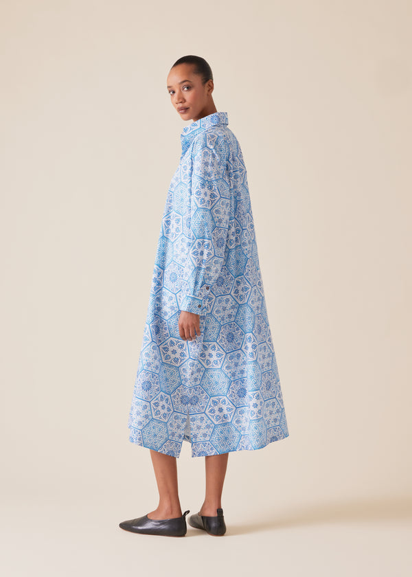 Eskandar Cotton Wide A-line Shirt Dress With Collar