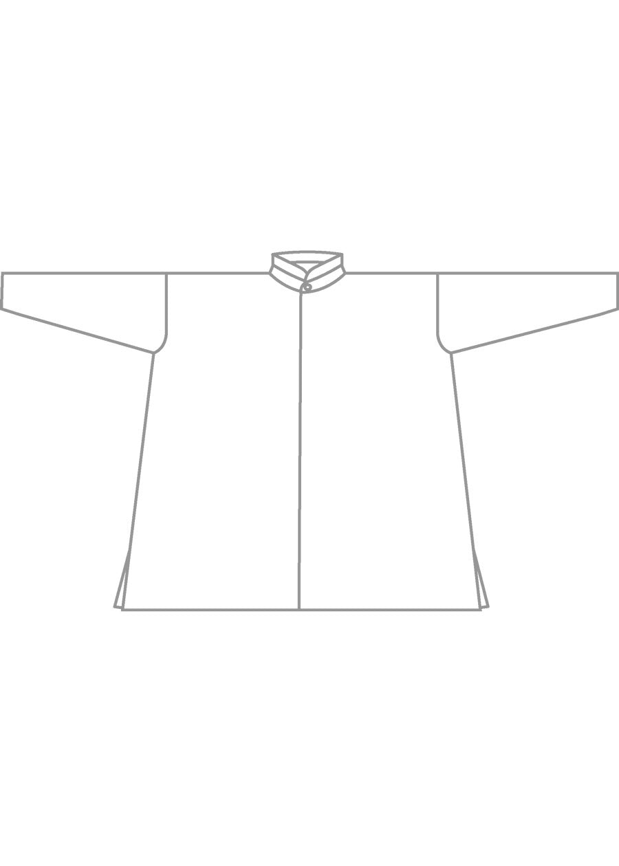 Eskandar Cotton Wide A-line Shirt With Double Stand Collar - Long Plus