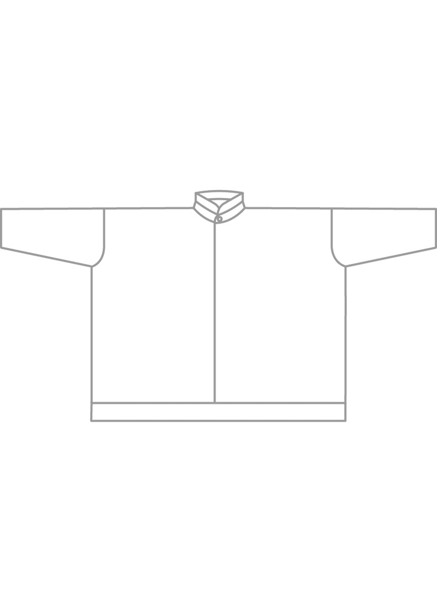 Eskandar Cotton Wide Longer Back Double Stand Collar Shirt - Mid Plus