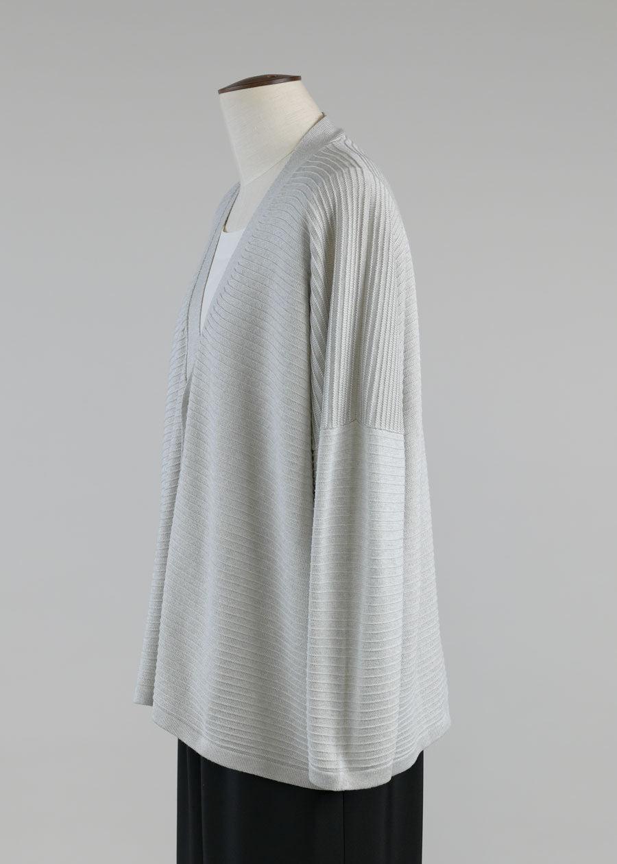 Eskandar 3/4 Width V Neck Cardigan - Mid Plus