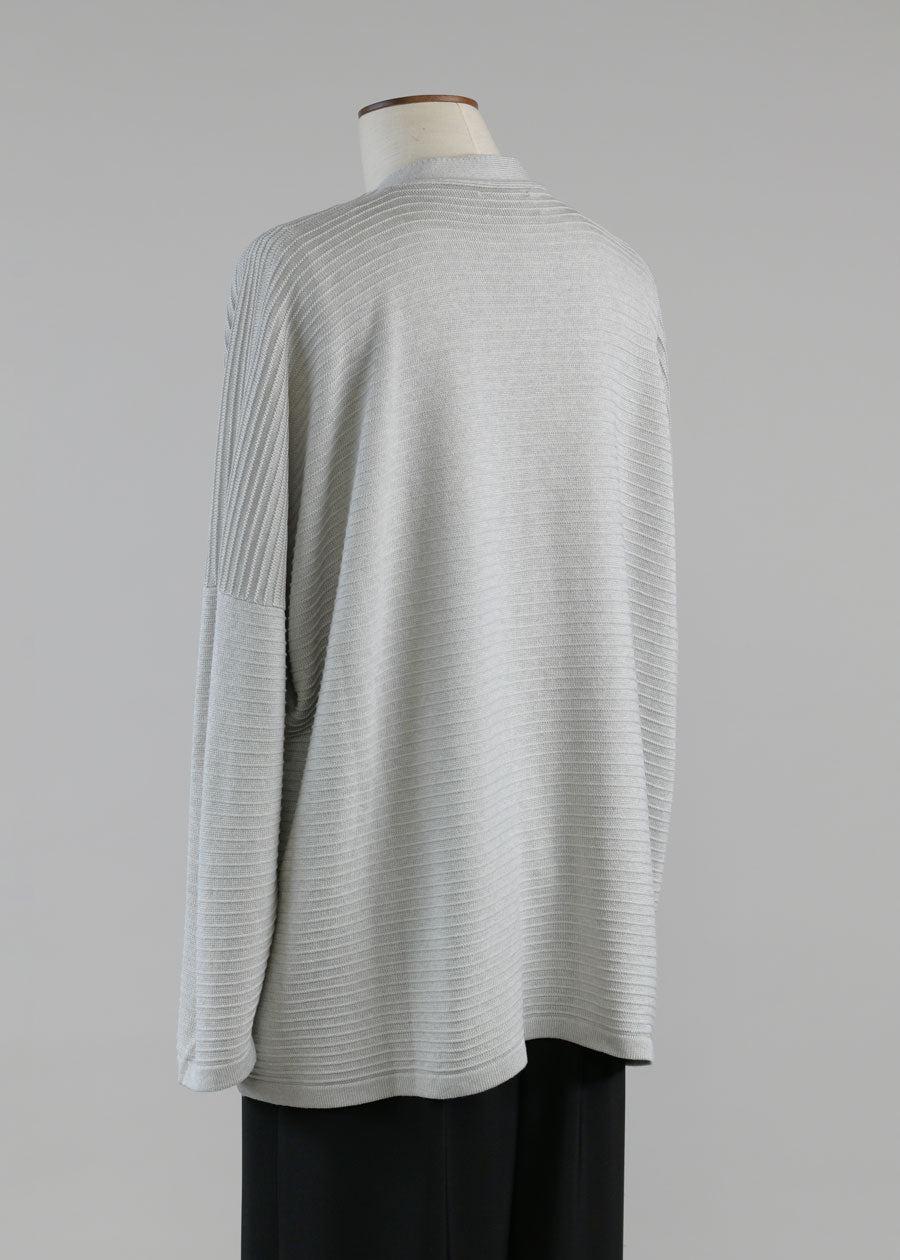 Eskandar 3/4 Width V Neck Cardigan - Mid Plus