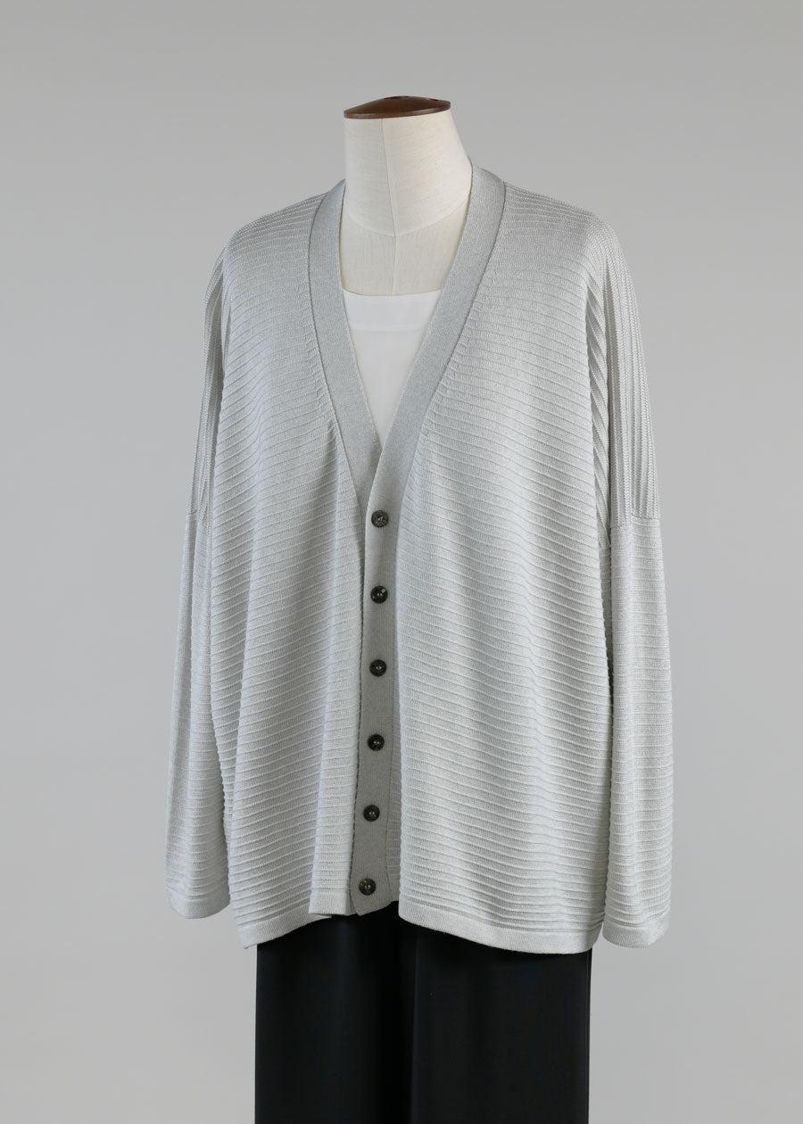 eskandar 3/4 width v neck cardigan - mid plus