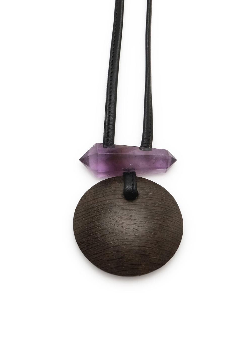 Eskandar Amethyst And Bog Oak Pendant
