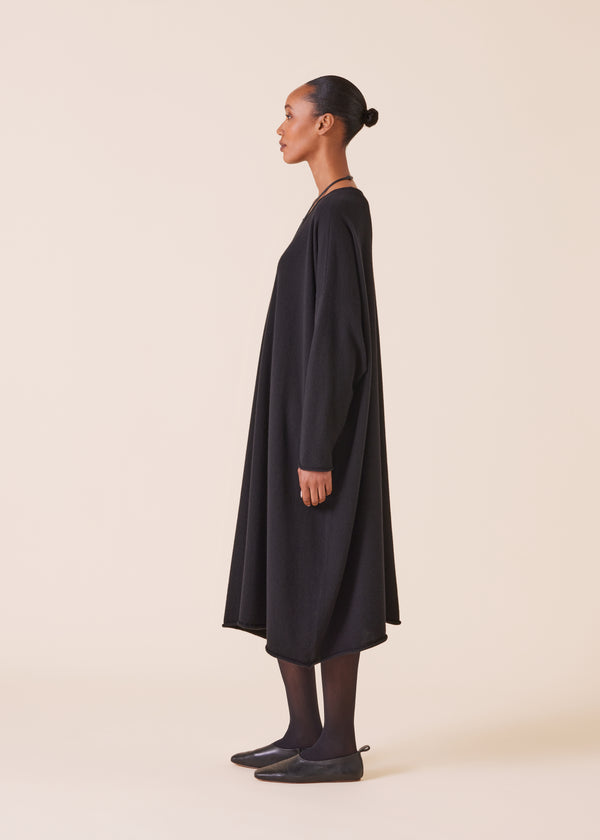 Eskandar Cashmere A-line Bateau Neck Knit Dress