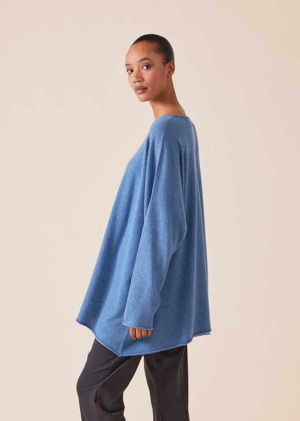 Eskandar Cashmere A-line Bateau Neck Sweater - Long