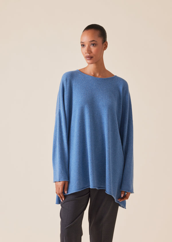 Eskandar Cashmere A-line Bateau Neck Sweater - Long